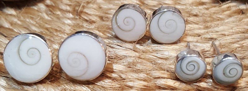earrings shiva eye shell silver jewellery
